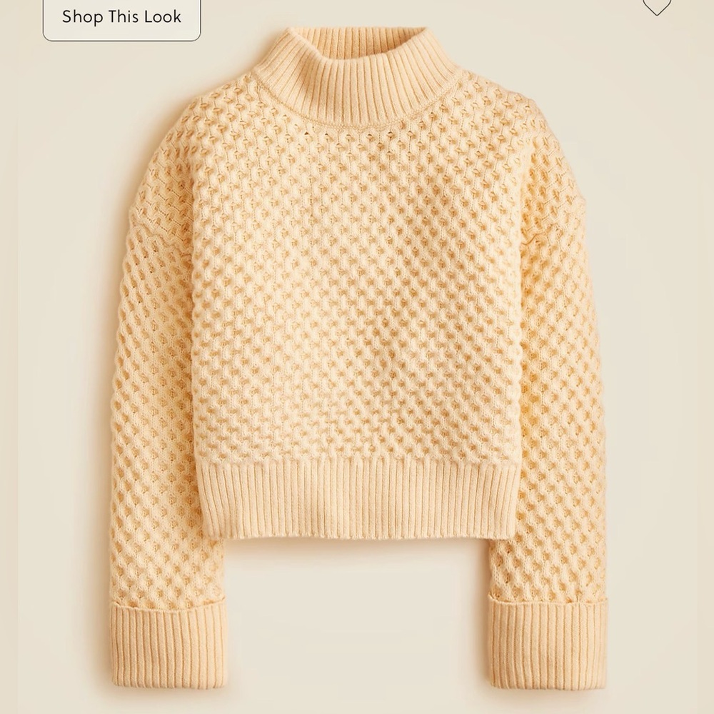 Honeycomb mockneck sweater in wool blend J Crew Size XXL